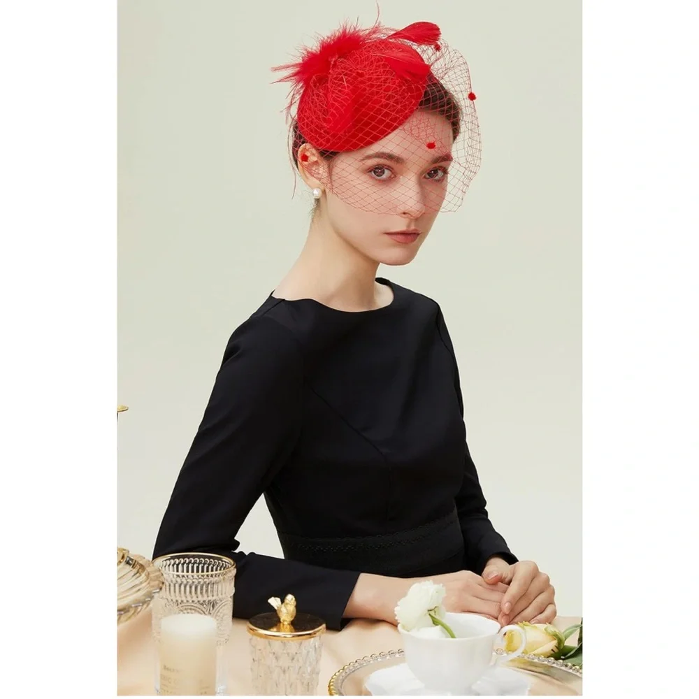 Red Fascinator Kentucky Derby Hat